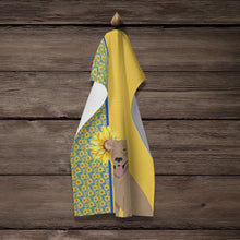 Load image into Gallery viewer, Summer Sunflowers Fawn Pit Bull Terrier Kitchen Towel