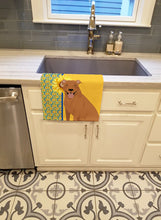 Load image into Gallery viewer, Summer Sunflowers Red Pit Bull Terrier Kitchen Towel