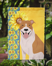 Load image into Gallery viewer, Summer Sunflowers Red and White Pit Bull Terrier Garden Flag – Decorative Outdoor Yard Flag