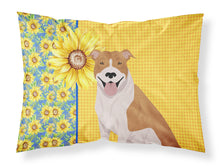 Load image into Gallery viewer, Summer Sunflowers Red and White Pit Bull Terrier Fabric Standard Pillowcase – Artistic Decorative Front, White Back