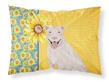 Load image into Gallery viewer, Summer Sunflowers White Pit Bull Terrier Fabric Standard Pillowcase – Artistic Decorative Front, White Back