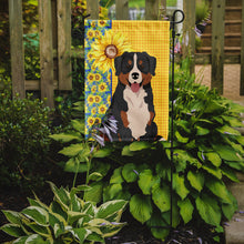 Load image into Gallery viewer, Summer Sunflowers Bernese Mountain Dog Garden Flag – Decorative Outdoor Yard Flag