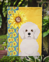 Load image into Gallery viewer, Summer Sunflowers Bichon Frise Garden Flag – Decorative Outdoor Yard Flag