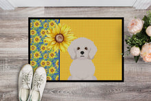Load image into Gallery viewer, Summer Sunflowers Bichon Frise Doormat - 24x36 Decorative Floor Mat – Indoor/Outdoor Rug with Artistic Flair