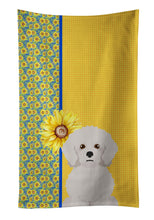 Load image into Gallery viewer, Summer Sunflowers Bichon Frise Kitchen Towel