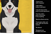 Load image into Gallery viewer, Summer Sunflowers Black and White Border Collie Kitchen Towel