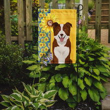 Load image into Gallery viewer, Summer Sunflowers Red and White Border Collie Garden Flag – Decorative Outdoor Yard Flag