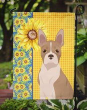 Load image into Gallery viewer, Summer Sunflowers Fawn Boston Terrier Garden Flag – Decorative Outdoor Yard Flag