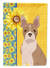 Load image into Gallery viewer, Summer Sunflowers Fawn Boston Terrier Garden Flag – Decorative Outdoor Yard Flag