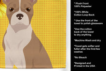 Load image into Gallery viewer, Summer Sunflowers Fawn Boston Terrier Kitchen Towel