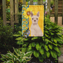 Load image into Gallery viewer, Summer Sunflowers White Boston Terrier Garden Flag – Decorative Outdoor Yard Flag