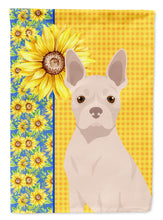 Load image into Gallery viewer, Summer Sunflowers White Boston Terrier Garden Flag – Decorative Outdoor Yard Flag