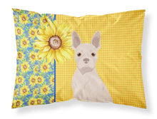 Load image into Gallery viewer, Summer Sunflowers White Boston Terrier Fabric Standard Pillowcase – Artistic Decorative Front, White Back