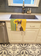 Load image into Gallery viewer, Summer Sunflowers Brindle Boston Terrier Kitchen Towel