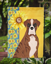 Load image into Gallery viewer, Summer Sunflowers Natural Eared Red Brindle Boxer Garden Flag – Decorative Outdoor Yard Flag