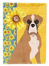 Load image into Gallery viewer, Summer Sunflowers Natural Eared Fawn Boxer Garden Flag – Decorative Outdoor Yard Flag