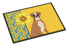 Load image into Gallery viewer, Summer Sunflowers Natural Eared Fawn Boxer Doormat - 24x36 Decorative Floor Mat – Indoor/Outdoor Rug with Artistic Flair