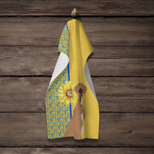 Load image into Gallery viewer, Summer Sunflowers Natural Eared Fawn Boxer Kitchen Towel