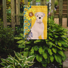 Load image into Gallery viewer, Summer Sunflowers Natural Eared White Boxer Garden Flag – Decorative Outdoor Yard Flag