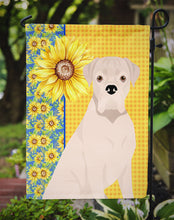 Load image into Gallery viewer, Summer Sunflowers Natural Eared White Boxer Garden Flag – Decorative Outdoor Yard Flag