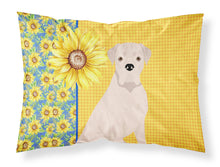 Load image into Gallery viewer, Summer Sunflowers Natural Eared White Boxer Fabric Standard Pillowcase – Artistic Decorative Front, White Back