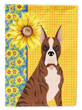 Load image into Gallery viewer, Summer Sunflowers Red Brindle Boxer Garden Flag – Decorative Outdoor Yard Flag