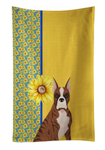 Load image into Gallery viewer, Summer Sunflowers Red Brindle Boxer Kitchen Towel