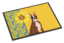 Load image into Gallery viewer, Summer Sunflowers Red Brindle Boxer Doormat - 18x27 Decorative Floor Mat – Indoor/Outdoor Rug with Artistic Flair