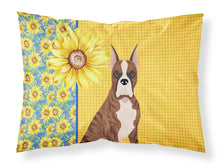 Load image into Gallery viewer, Summer Sunflowers Red Brindle Boxer Fabric Standard Pillowcase – Artistic Decorative Front, White Back