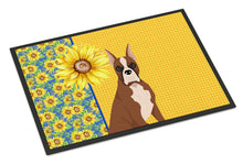 Load image into Gallery viewer, Summer Sunflowers Red Fawn Boxer Doormat - 18x27 Decorative Floor Mat – Indoor/Outdoor Rug with Artistic Flair