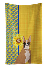 Load image into Gallery viewer, Summer Sunflowers Fawn Boxer Kitchen Towel