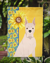 Load image into Gallery viewer, Summer Sunflowers White Boxer Garden Flag – Decorative Outdoor Yard Flag