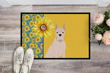 Load image into Gallery viewer, Summer Sunflowers White Boxer Doormat - 24x36 Decorative Floor Mat – Indoor/Outdoor Rug with Artistic Flair