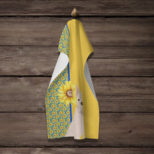 Load image into Gallery viewer, Summer Sunflowers White Boxer Kitchen Towel