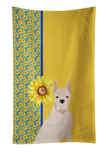 Load image into Gallery viewer, Summer Sunflowers White Boxer Kitchen Towel