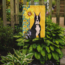 Load image into Gallery viewer, Summer Sunflowers Black Boxer Garden Flag – Decorative Outdoor Yard Flag