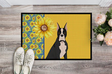 Load image into Gallery viewer, Summer Sunflowers Black Boxer Doormat - 24x36 Decorative Floor Mat – Indoor/Outdoor Rug with Artistic Flair
