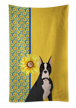 Load image into Gallery viewer, Summer Sunflowers Black Boxer Kitchen Towel