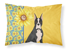 Load image into Gallery viewer, Summer Sunflowers Black Boxer Fabric Standard Pillowcase – Artistic Decorative Front, White Back