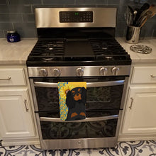 Load image into Gallery viewer, Summer Sunflowers Black and Tan Cavalier Spaniel Kitchen Towel