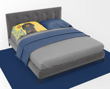 Load image into Gallery viewer, Summer Sunflowers Black and Tan Cavalier Spaniel Fabric Standard Pillowcase – Artistic Decorative Front, White Back