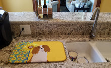 Load image into Gallery viewer, Summer Sunflowers Blenheim Cavalier Spaniel Dish Drying Mat – Absorbent, Artistic Kitchen Essentials