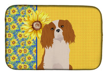 Load image into Gallery viewer, Summer Sunflowers Blenheim Cavalier Spaniel Dish Drying Mat – Absorbent, Artistic Kitchen Essentials