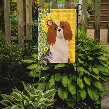 Load image into Gallery viewer, Summer Sunflowers Blenheim Cavalier Spaniel Garden Flag – Decorative Outdoor Yard Flag