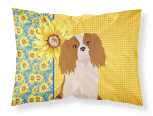 Load image into Gallery viewer, Summer Sunflowers Blenheim Cavalier Spaniel Fabric Standard Pillowcase – Artistic Decorative Front, White Back