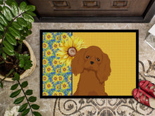 Load image into Gallery viewer, Summer Sunflowers Ruby Cavalier Spaniel Doormat - 18x27 Decorative Floor Mat – Indoor/Outdoor Rug with Artistic Flair