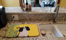 Load image into Gallery viewer, Summer Sunflowers Tricolor Cavalier Spaniel Dish Drying Mat – Absorbent, Artistic Kitchen Essentials