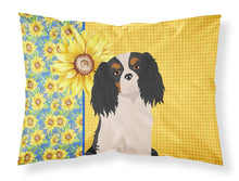 Load image into Gallery viewer, Summer Sunflowers Tricolor Cavalier Spaniel Fabric Standard Pillowcase – Artistic Decorative Front, White Back
