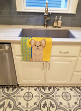 Load image into Gallery viewer, Summer Sunflowers Longhaired Gold and White Chihuahua Kitchen Towel