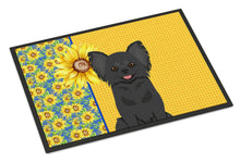 Load image into Gallery viewer, Summer Sunflowers Longhaired Black Chihuahua Doormat - 24x36 Decorative Floor Mat – Indoor/Outdoor Rug with Artistic Flair